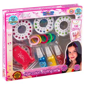 4-Girlz hårdekorationssæt med hårspray