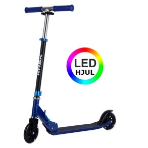 Blå Rask 120mm løbehjul med LED lys