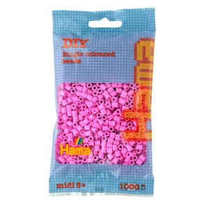 Hama midi perler 207-48 1000 stk. Pastelfarvet pink