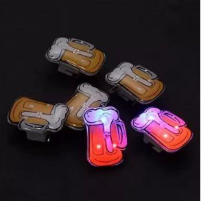 Broche Pins Ølkrus Blinkede LED