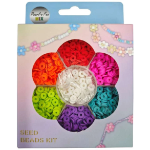 Pearl ´n Fun Heishi perlemix 40g multi + elastik, ophængsæske