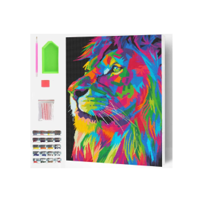 Diamond art på lærred 30x40cm, løve