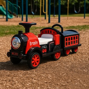 Elektrisk Tog til Børn - 8 Hjul Ride-On 3-6 år m. Musik (Rød)