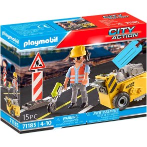 Playmobil 71185 vejarbejder med kantfræser