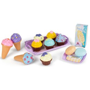 Legemad desserter med vaffelis og muffins