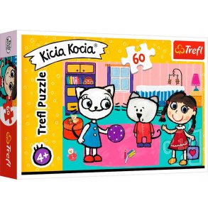 Trefl børne puslespil 60 brikker - kittykit med venner